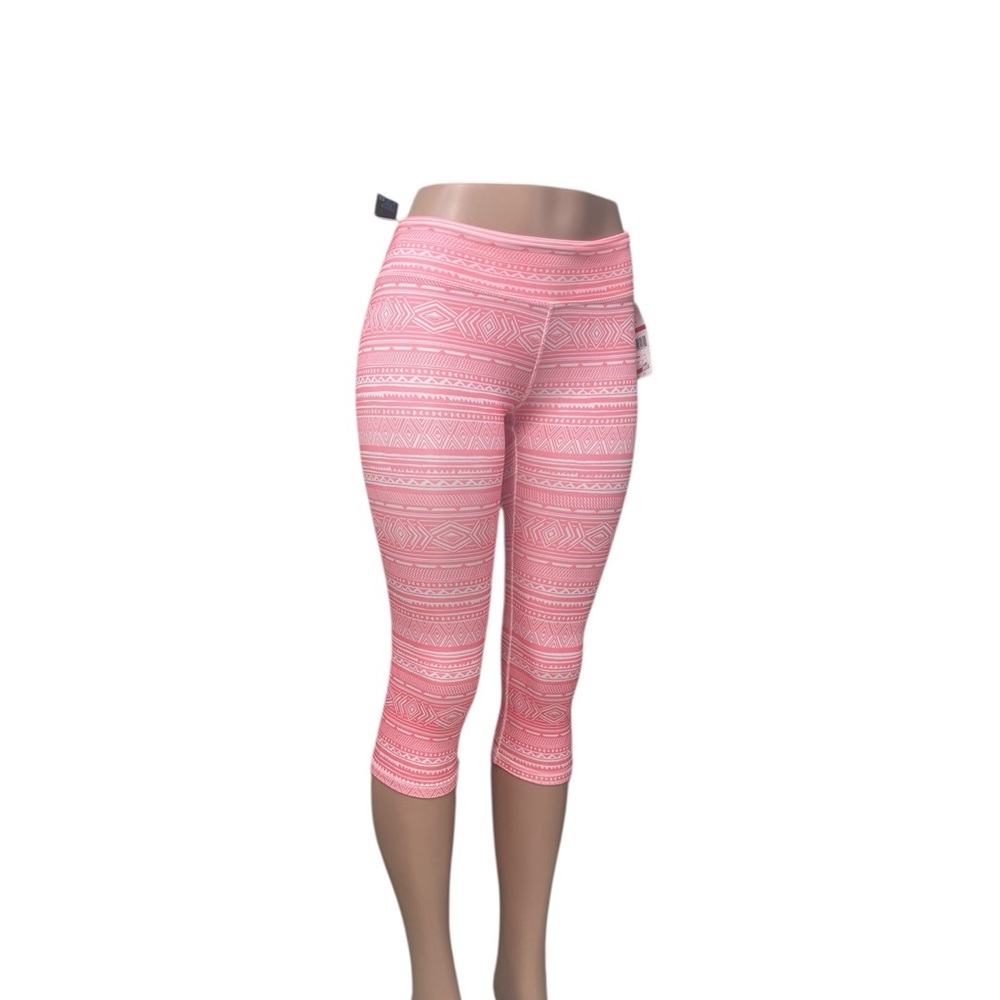 Energie Paula Junior's Ultra Slimming Cropped 17" Leggings Neon Melon Tribal, XS